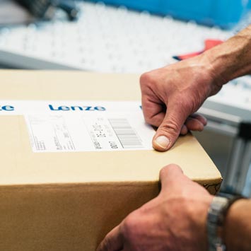 Sticking a returns label to a parcel